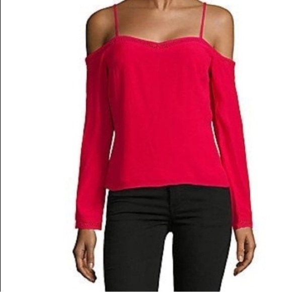 Lovers + Friends Red Rays of Gold Cold Shoulder Off the Shoulder Top size M EUC - Picture 1 of 10